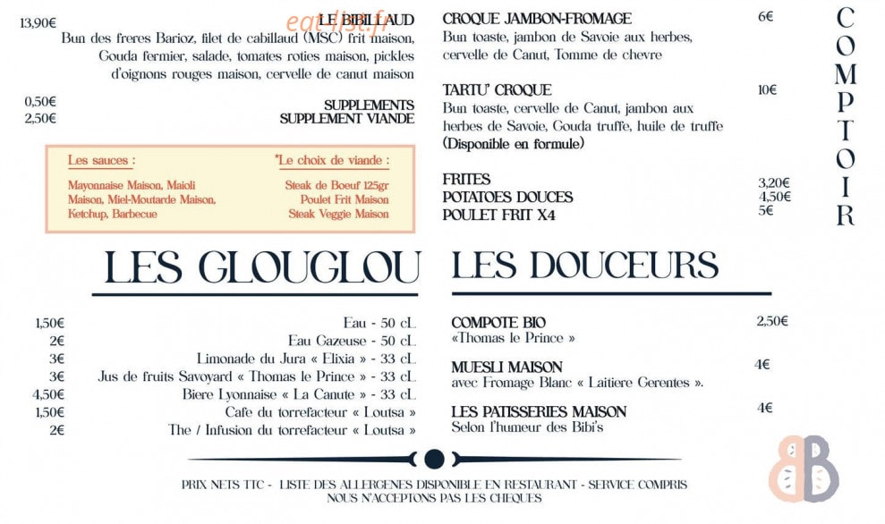 Les Bibi's Burger — carte page 2