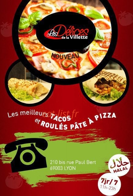 Les Délices de la Villette — carte page 1