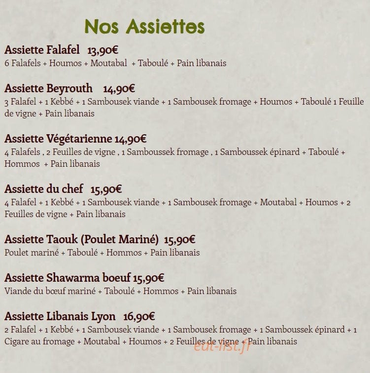 Libanais Lyon — carte page 4