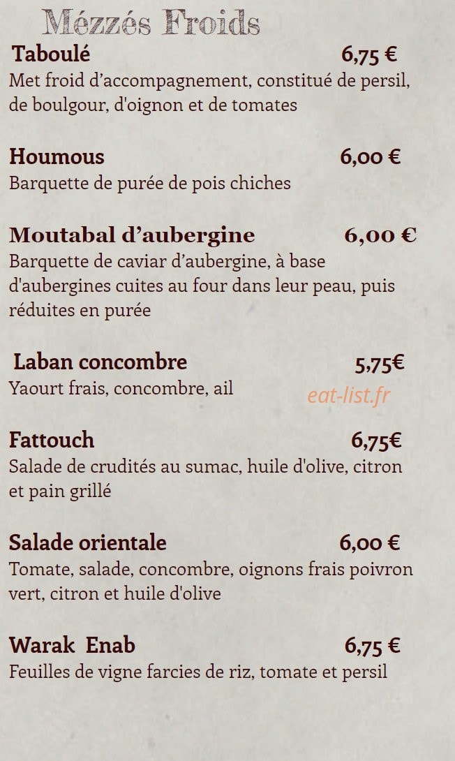 Libanais Lyon — carte page 2