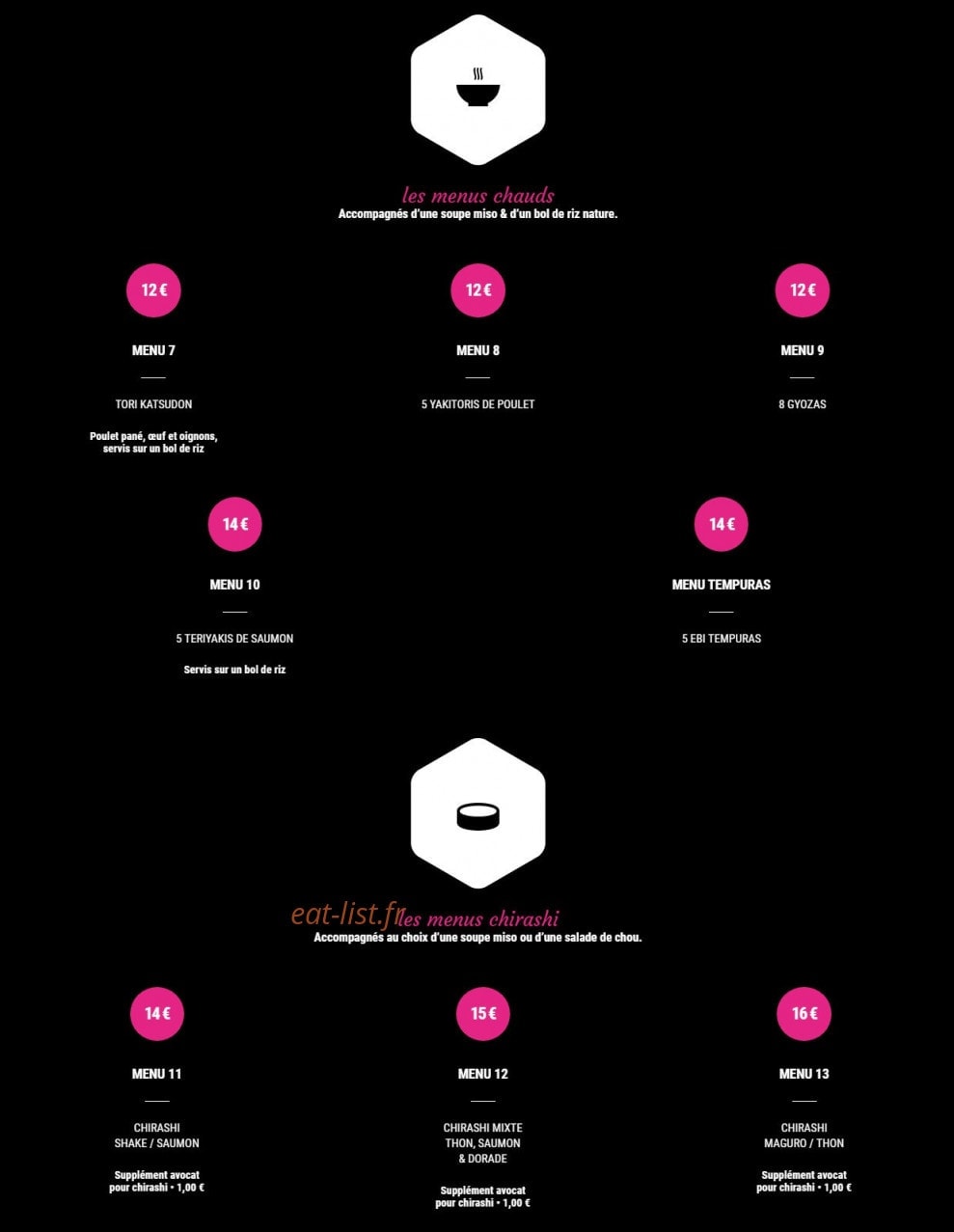 Miko Sushi — carte page 2