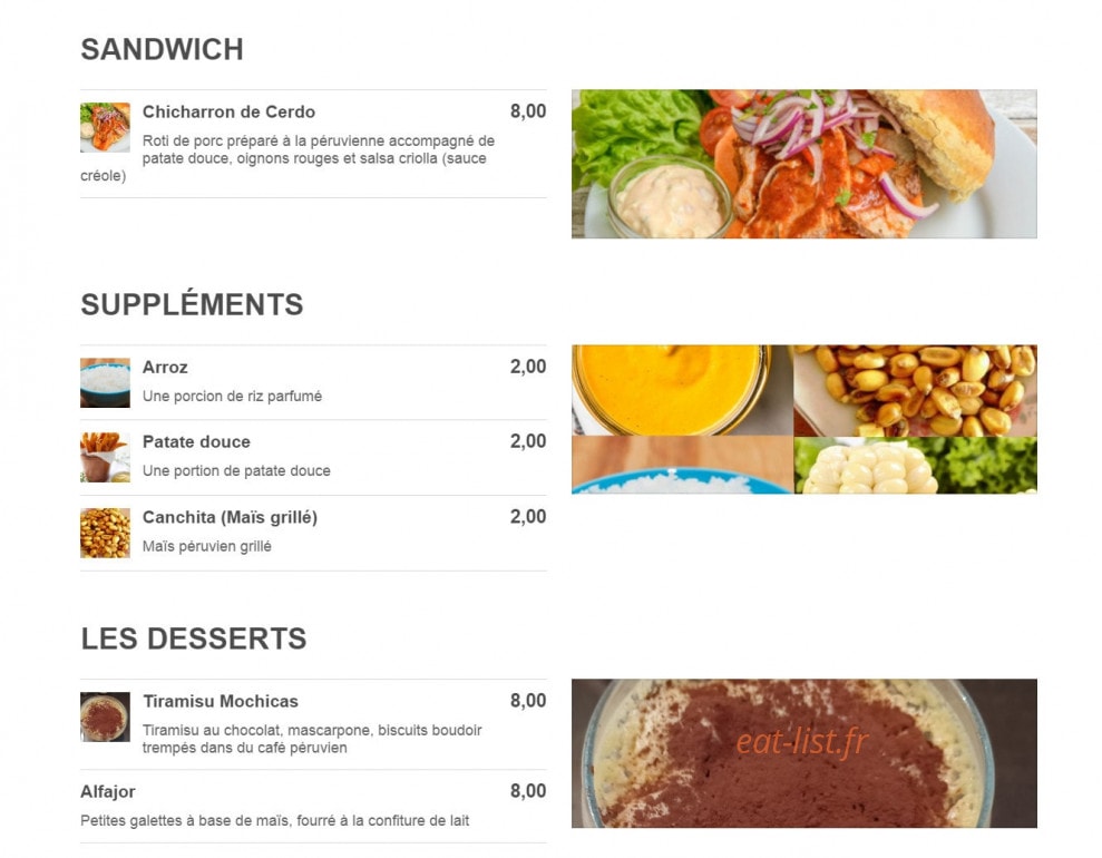Mochicas Cafe — carte page 3