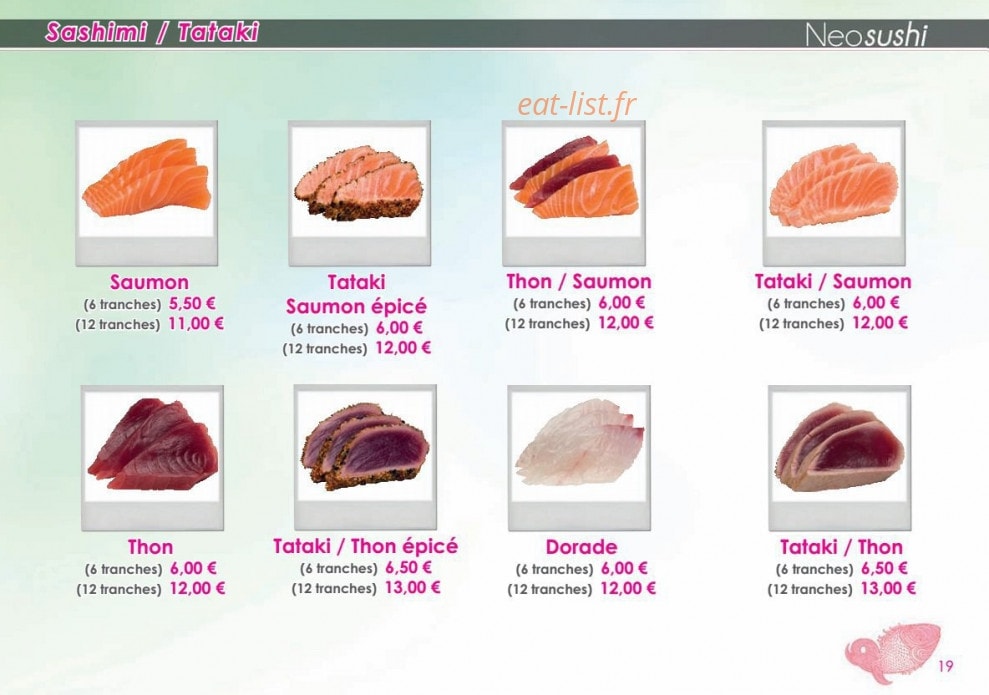 Neo Sushi — carte page 19