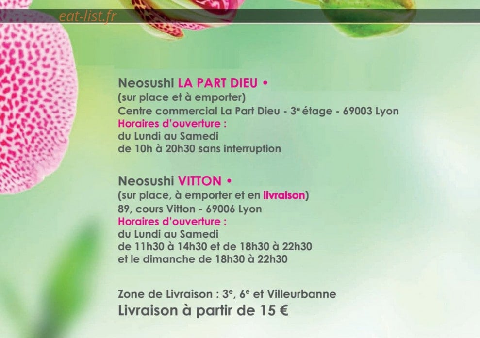 Neo Sushi — carte page 2