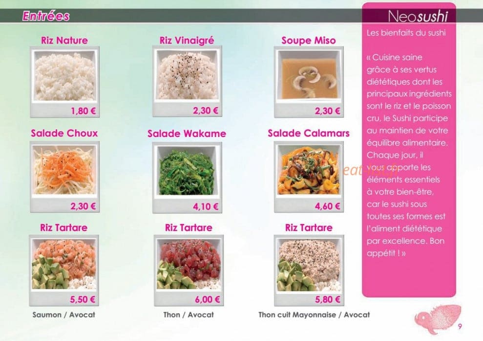 Neo Sushi — carte page 9