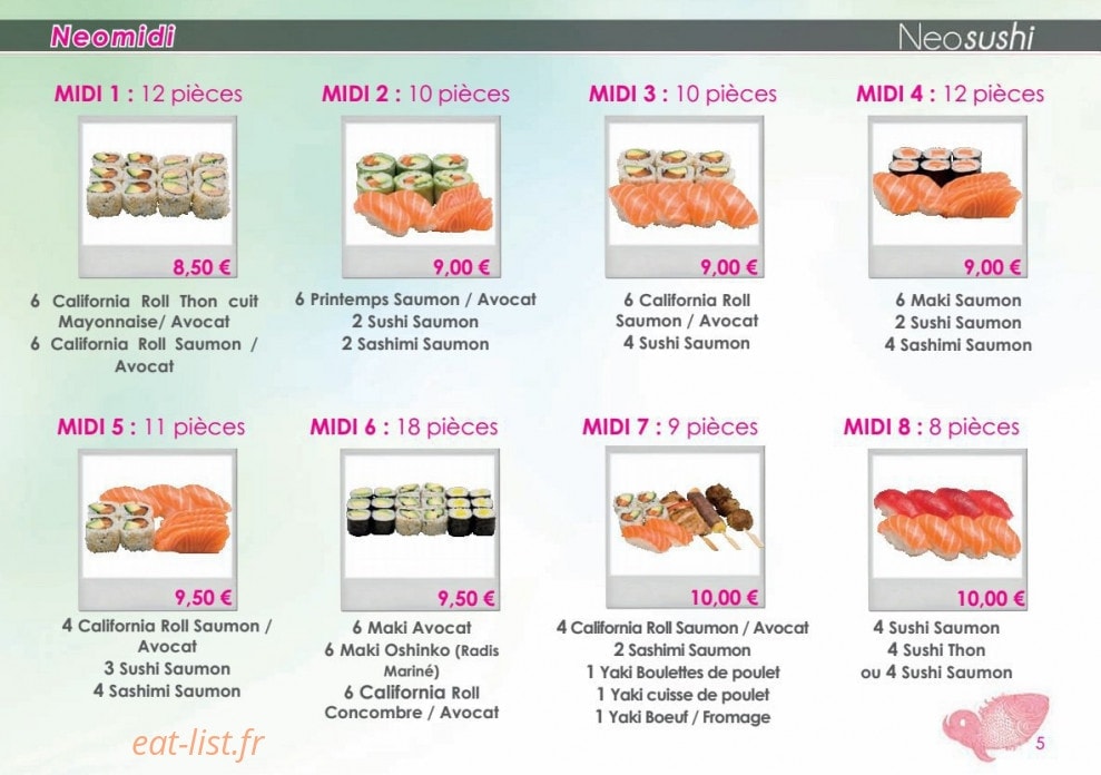 Neo Sushi — carte page 5