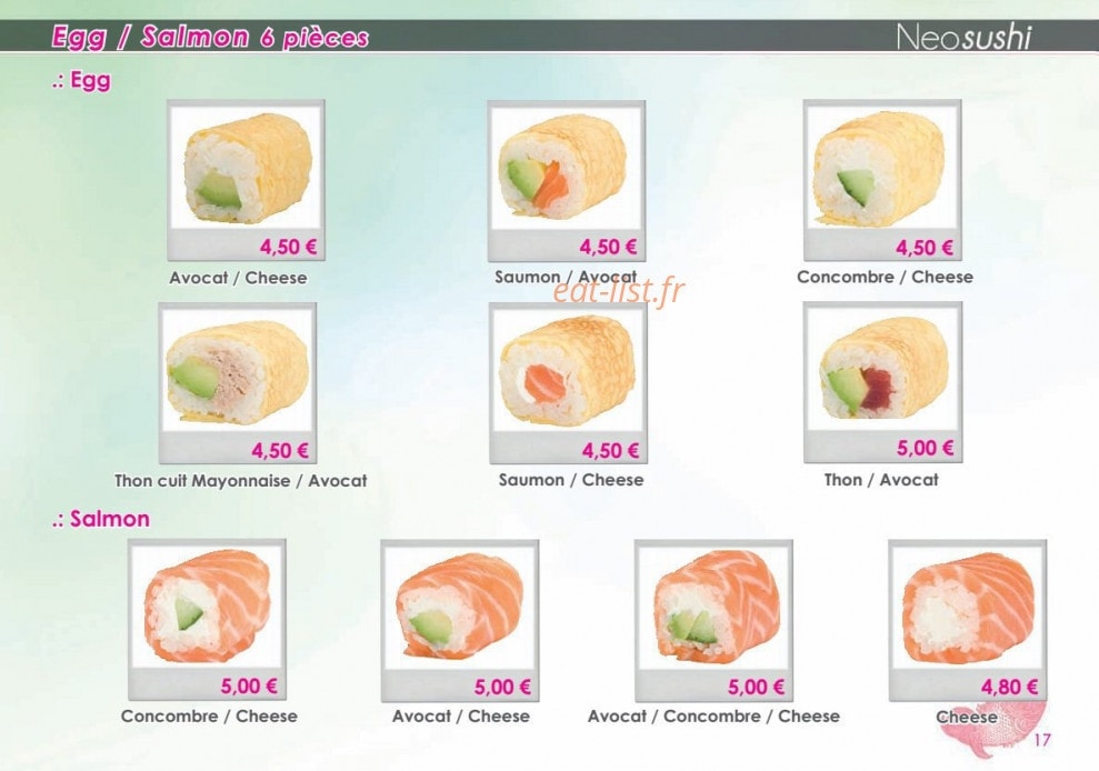Neo Sushi — carte page 17
