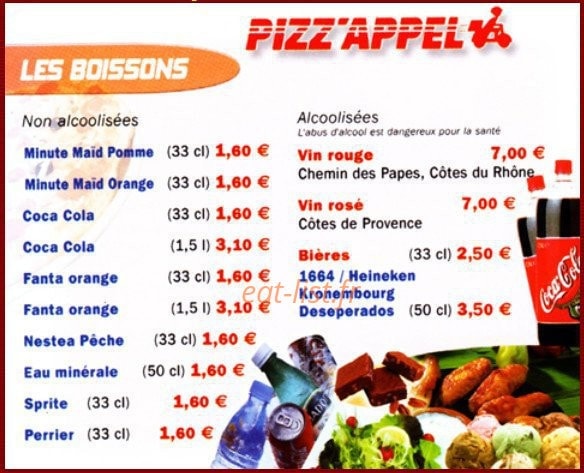Pizz'Appel — carte page 4
