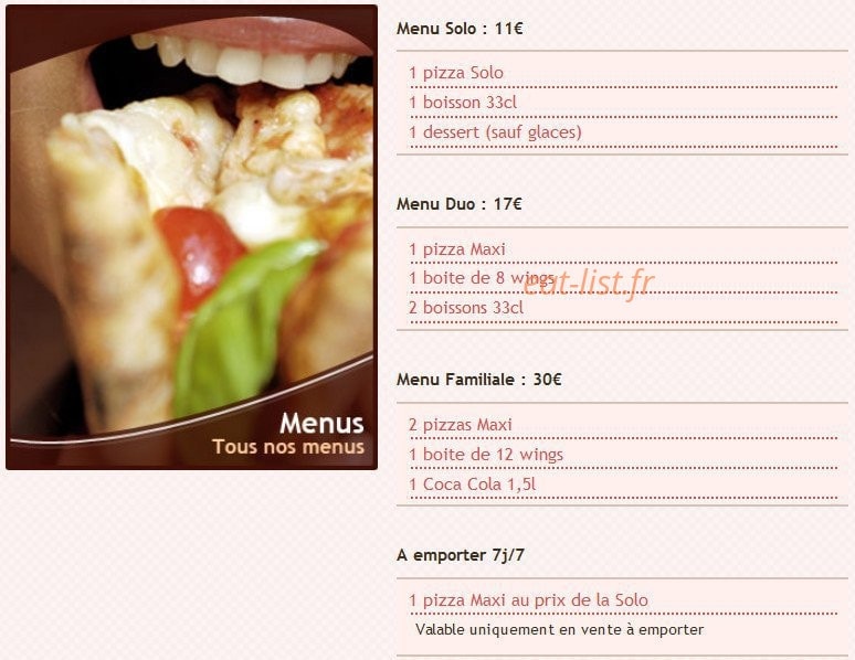 Pizza Lyon — carte page 1