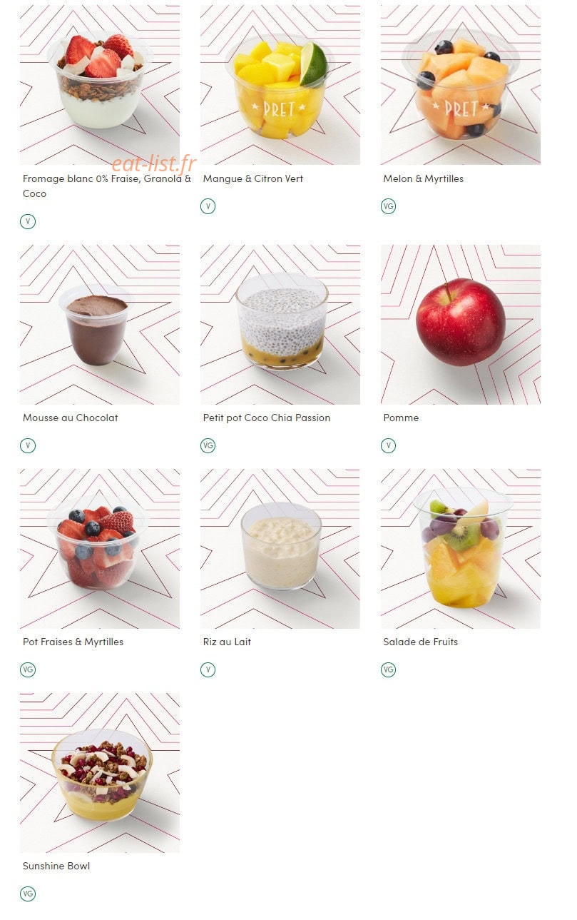 Pret A Manger — carte page 12