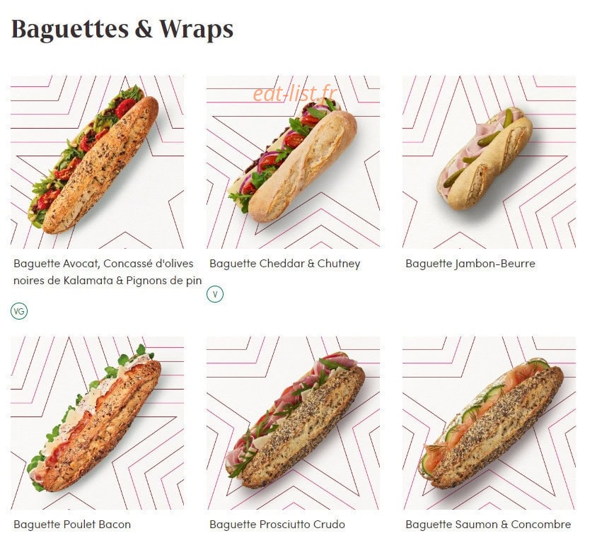Pret A Manger — carte page 9