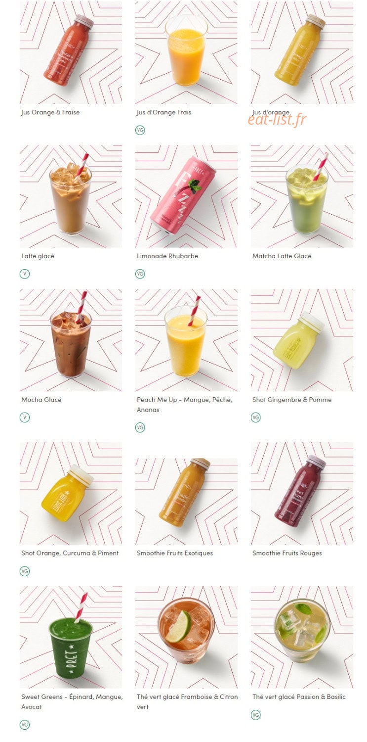 Pret A Manger — carte page 19