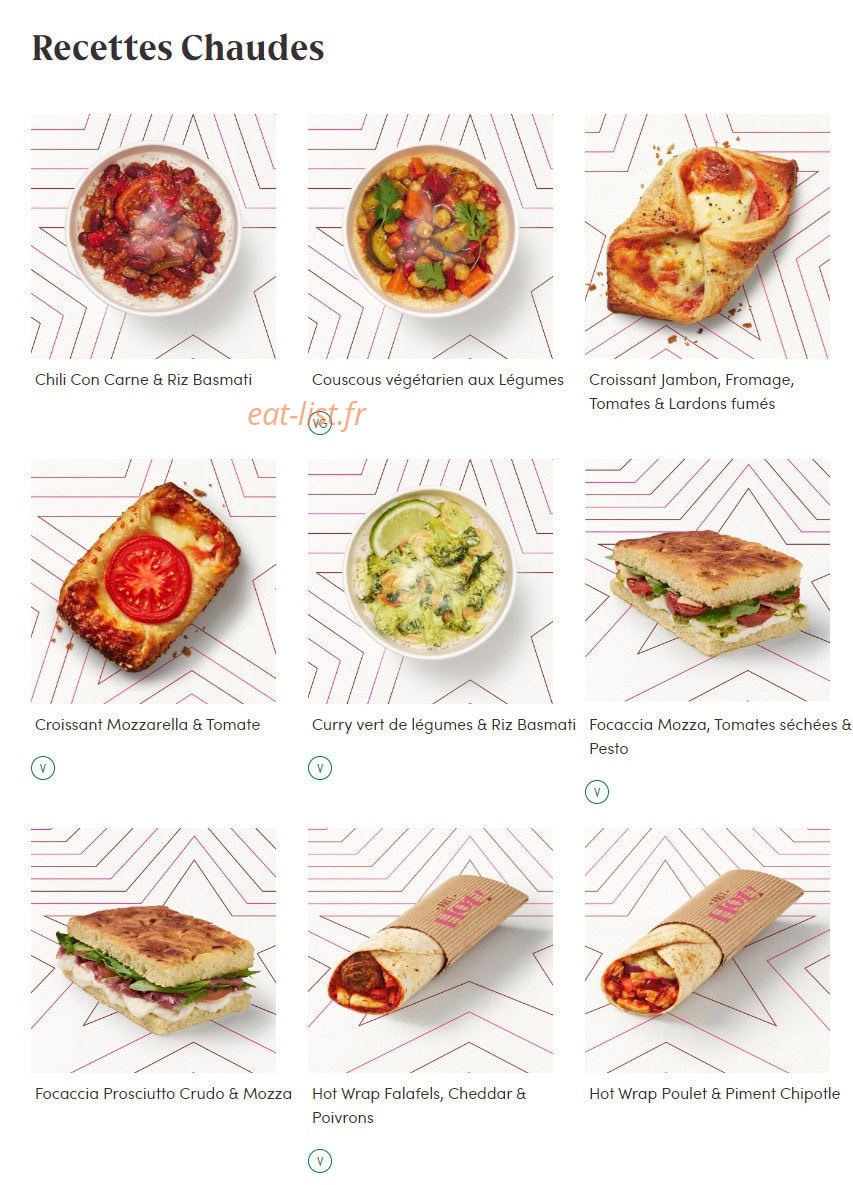 Pret A Manger — carte page 3