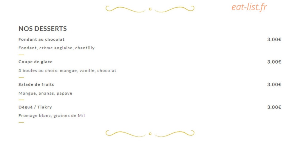 Restaurant Africana — carte page 5