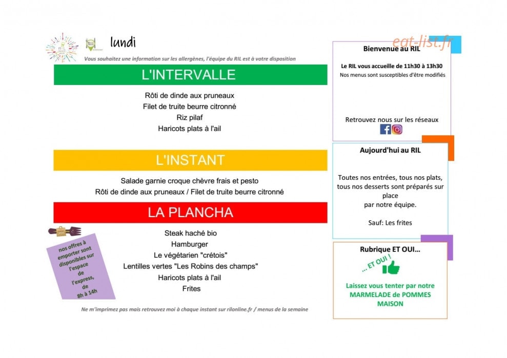 Restaurant Inter-administratif de Lyon — carte page 1