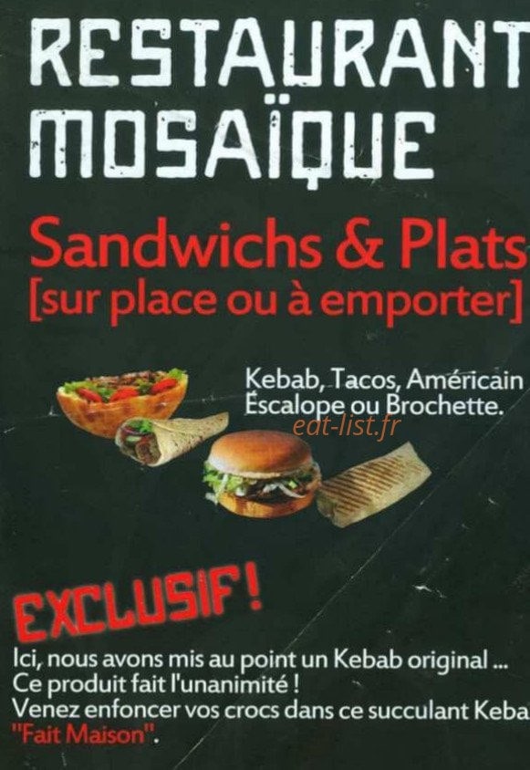 Restaurant mosaique — carte page 1