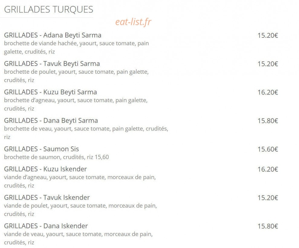 Restaurant Semazen — carte page 4