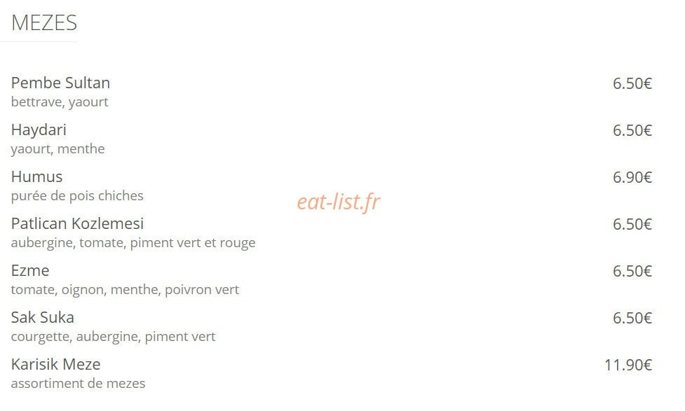 Restaurant Semazen — carte page 7