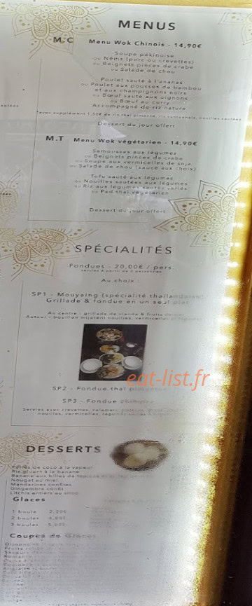 Restaurant Thaï Suois — carte page 4