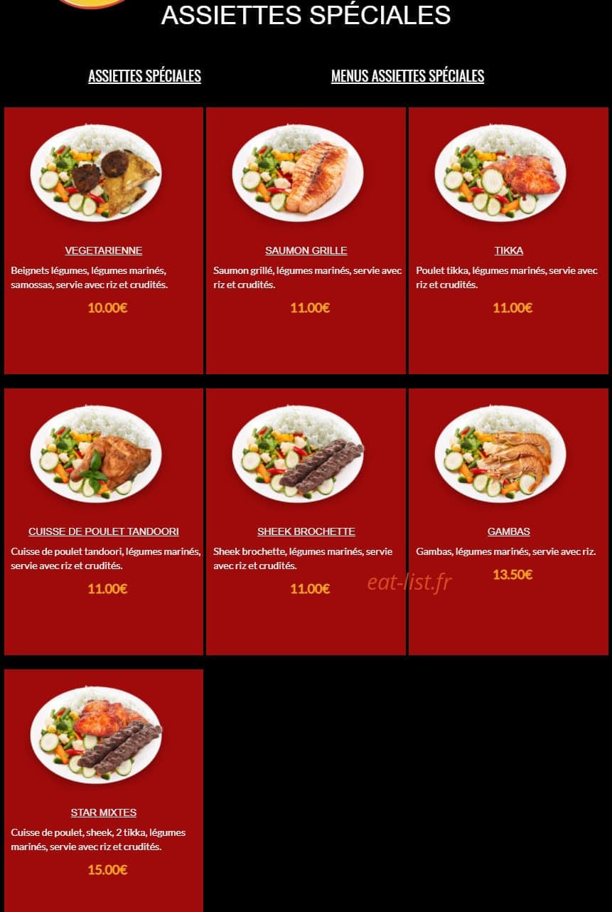 Star Tandoori — carte page 6