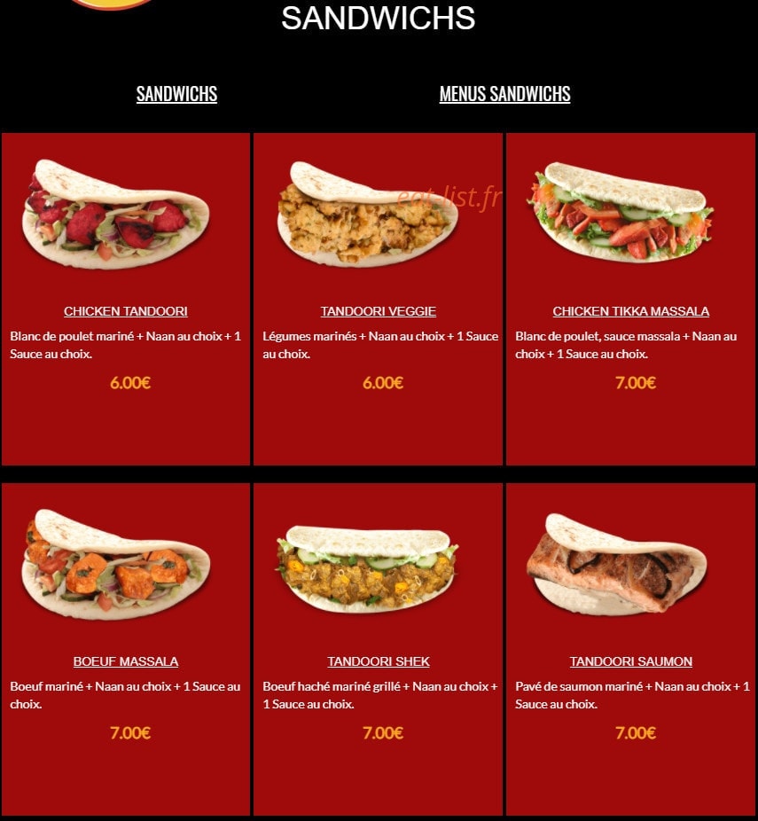 Star Tandoori — carte page 11