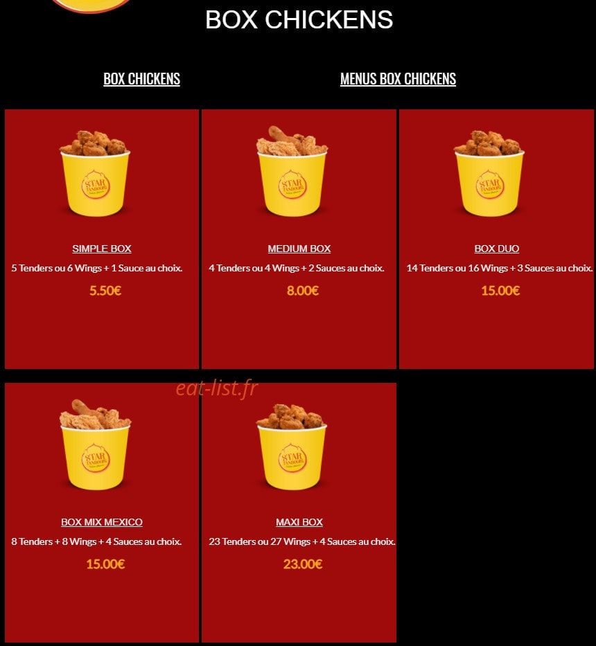 Star Tandoori — carte page 8
