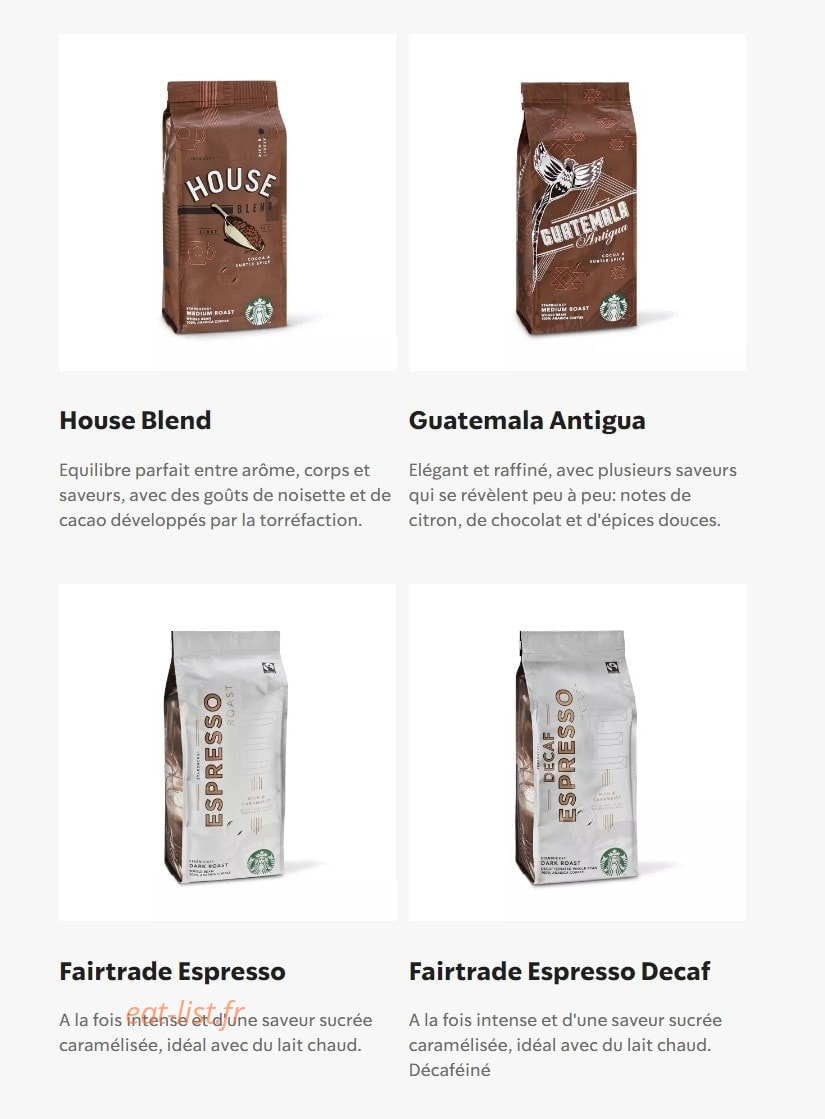 Starbucks Coffee — carte page 14