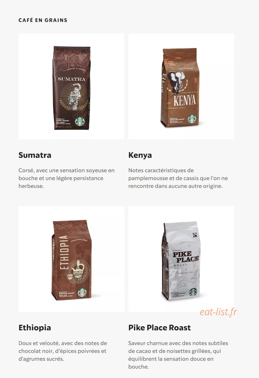 Starbucks Coffee — carte page 13