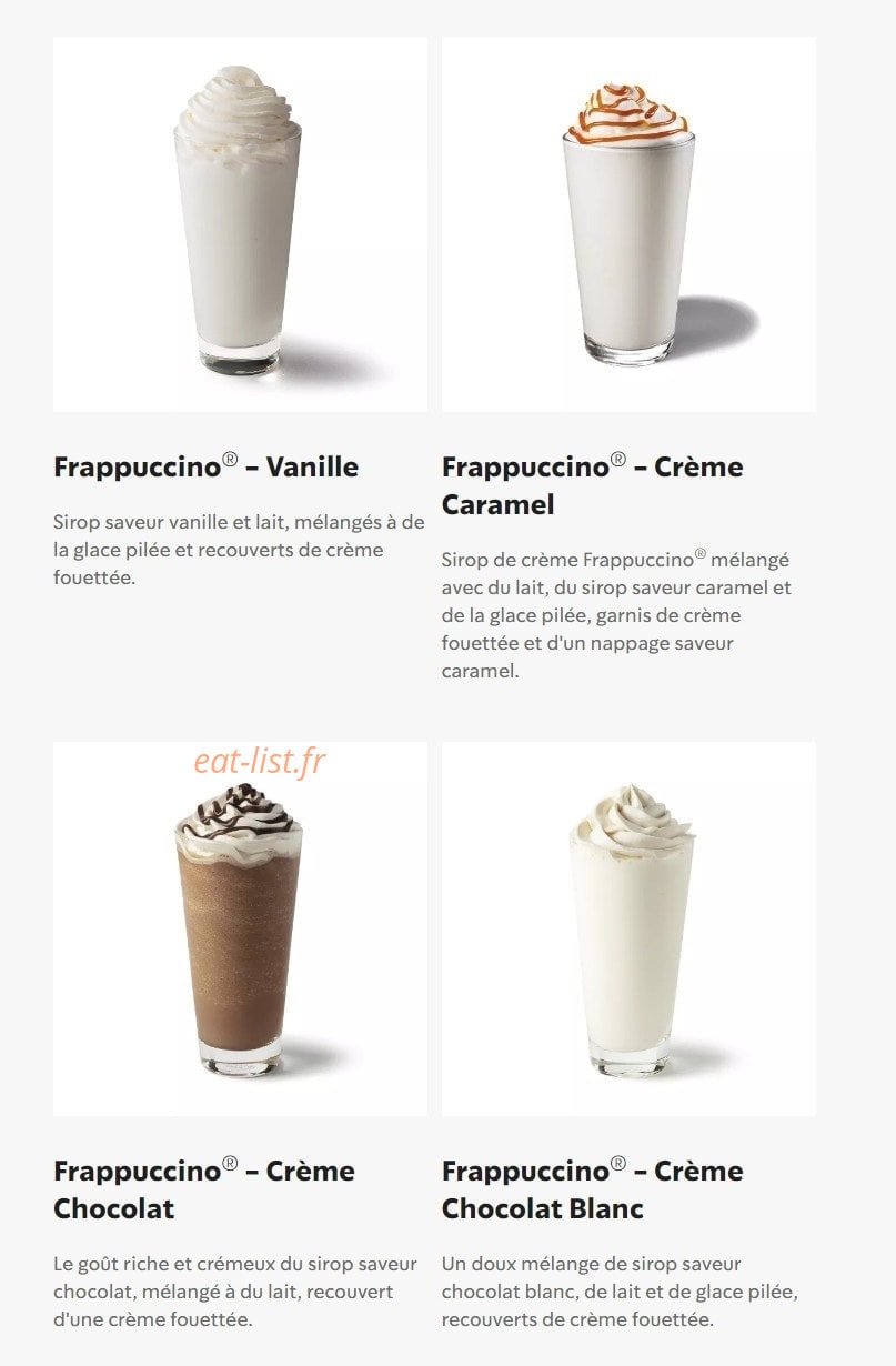 Starbucks Coffee — carte page 25