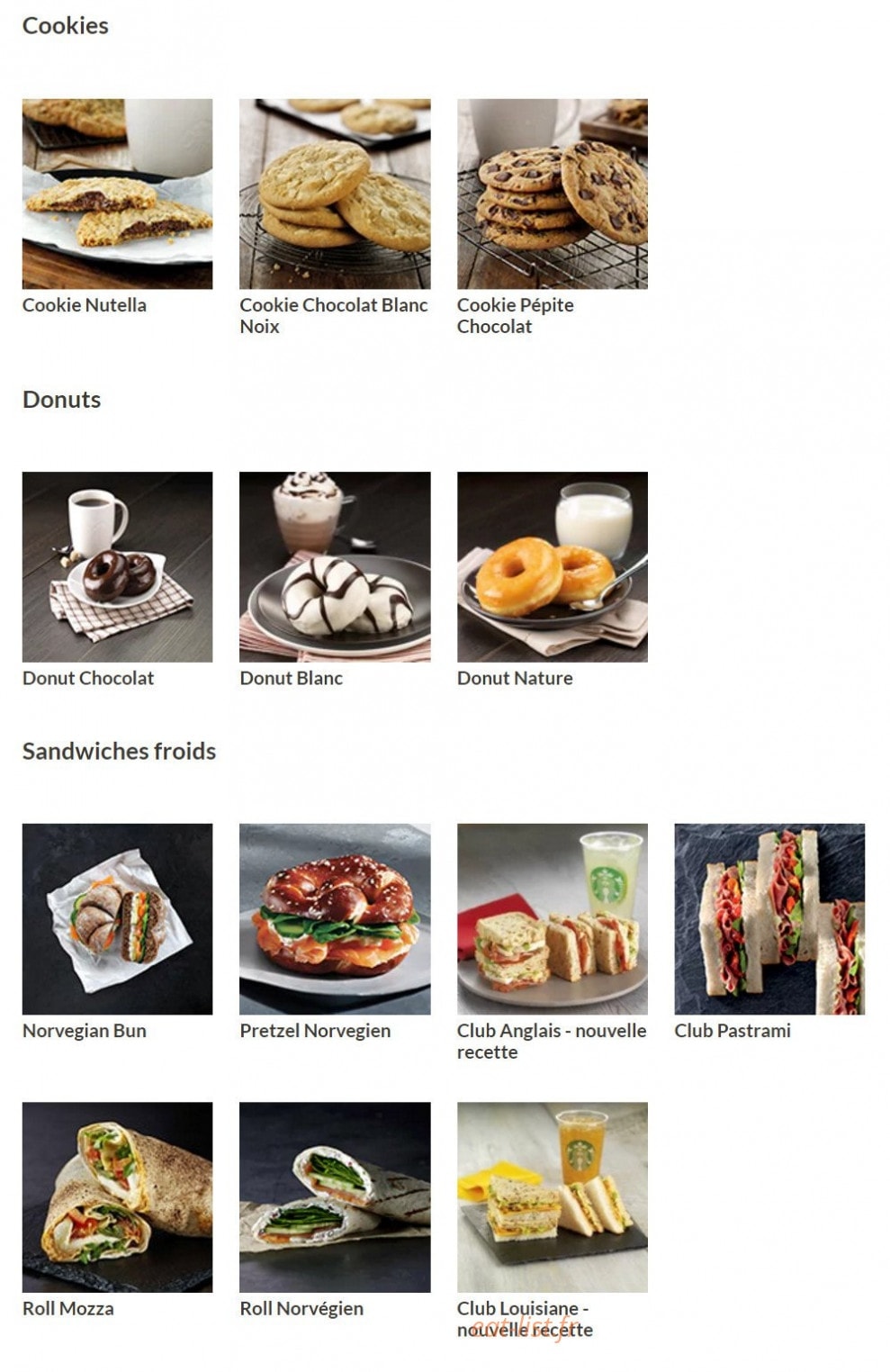 Starbucks coffee — carte page 3
