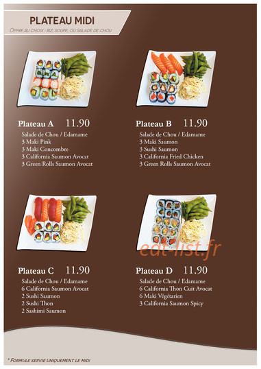 Sushi Love — carte page 1