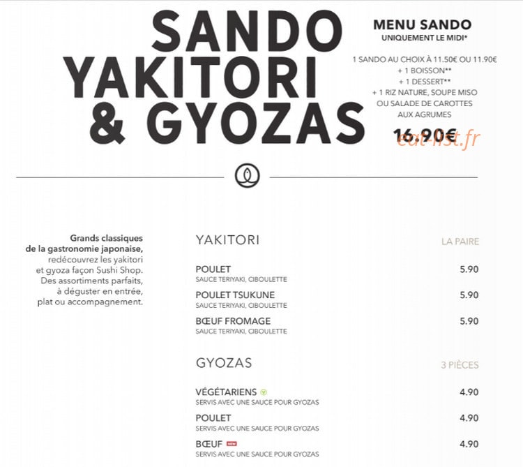 Sushi Shop — carte page 16