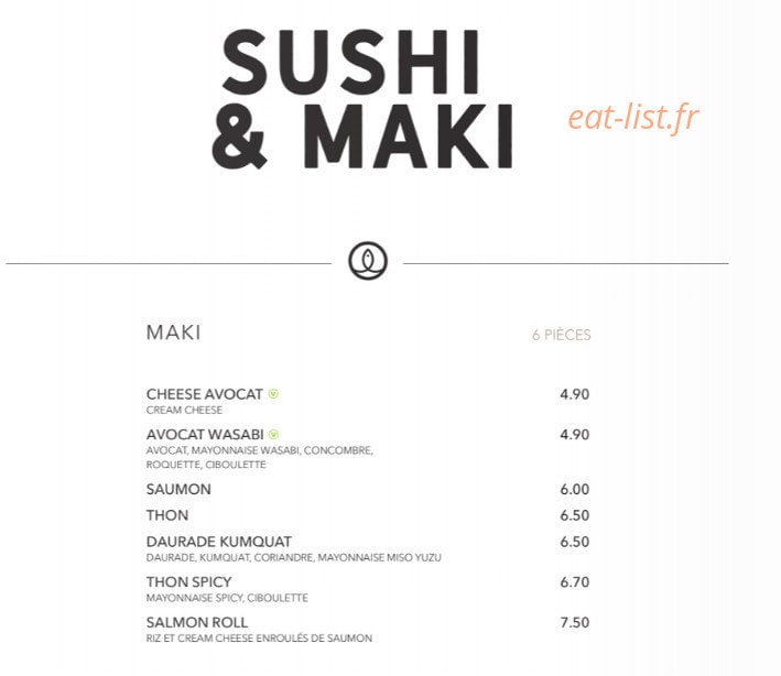 Sushi Shop — carte page 20