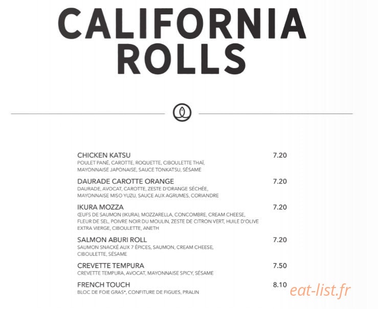Sushi Shop — carte page 22