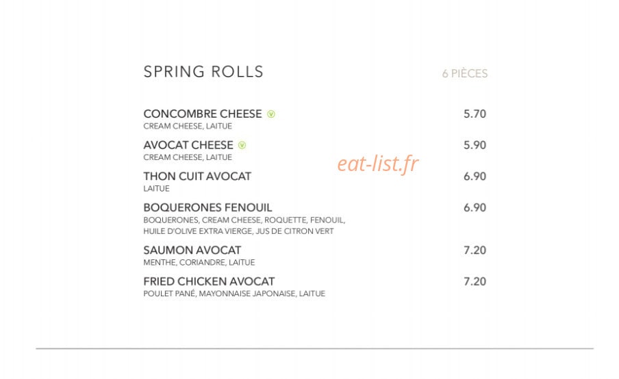 Sushi Shop — carte page 23