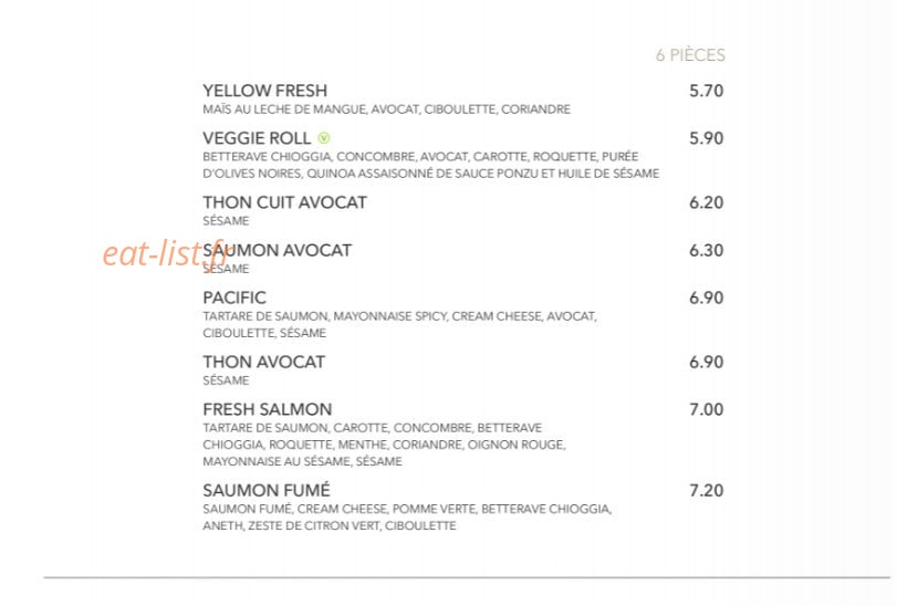 Sushi Shop — carte page 21