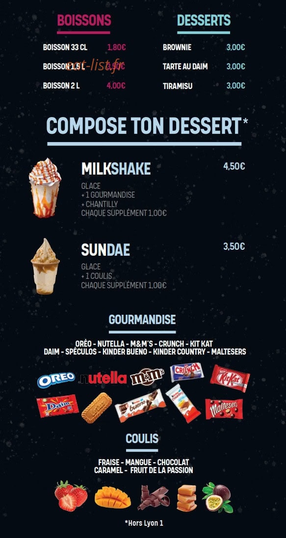 Ta5ty Pizza — carte page 6