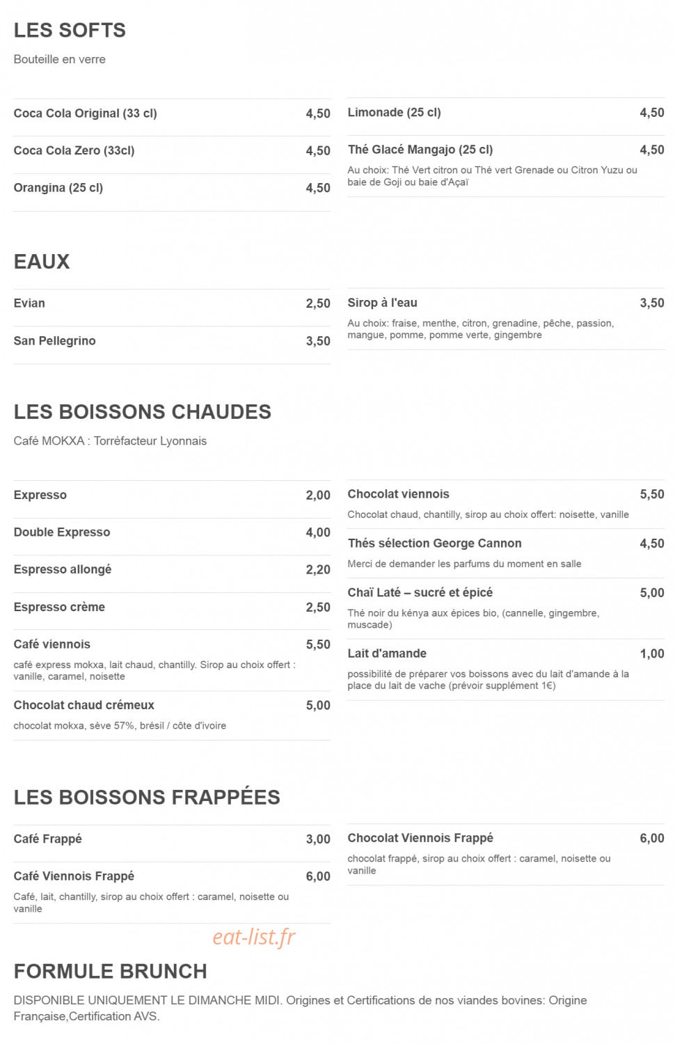 Thank Me After à Lyon 3 menu et photos
