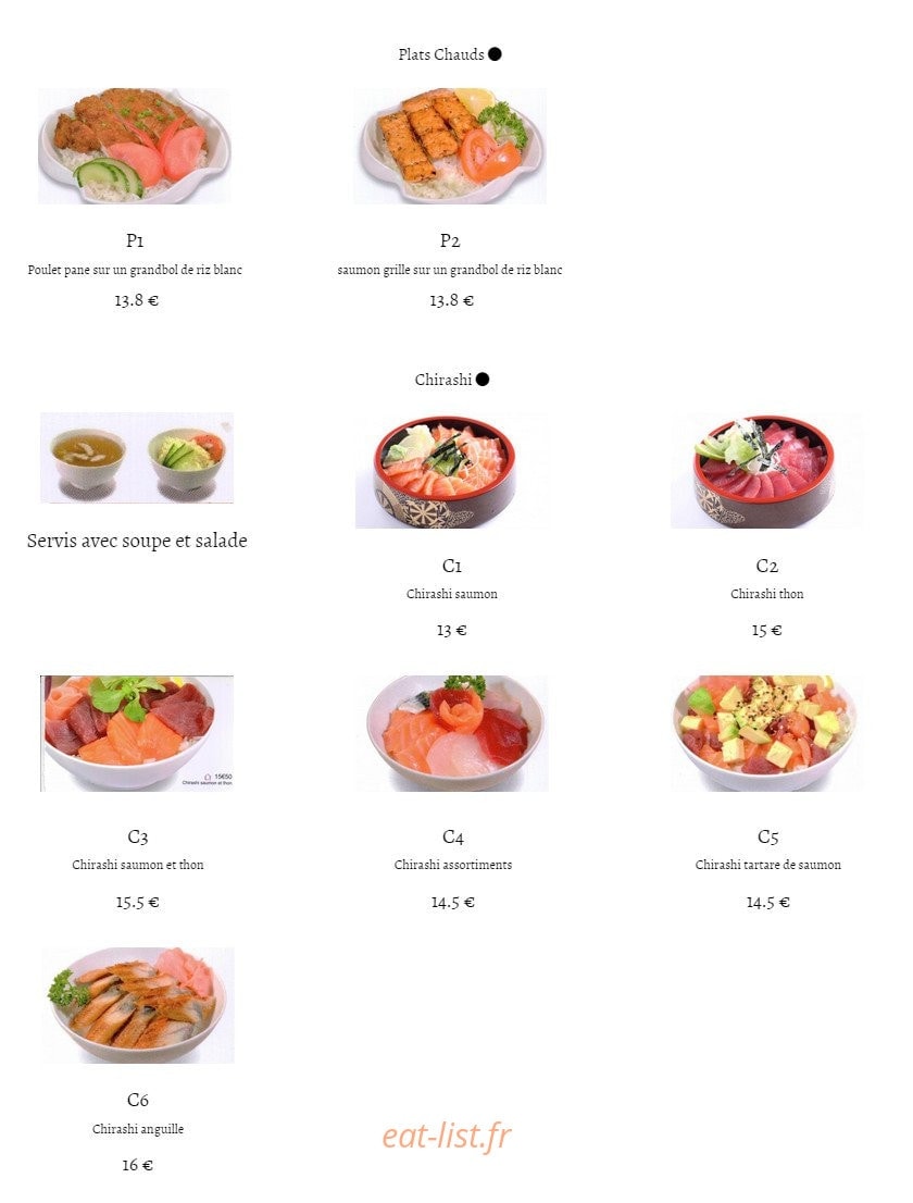 Tokyo restaurant — carte page 3