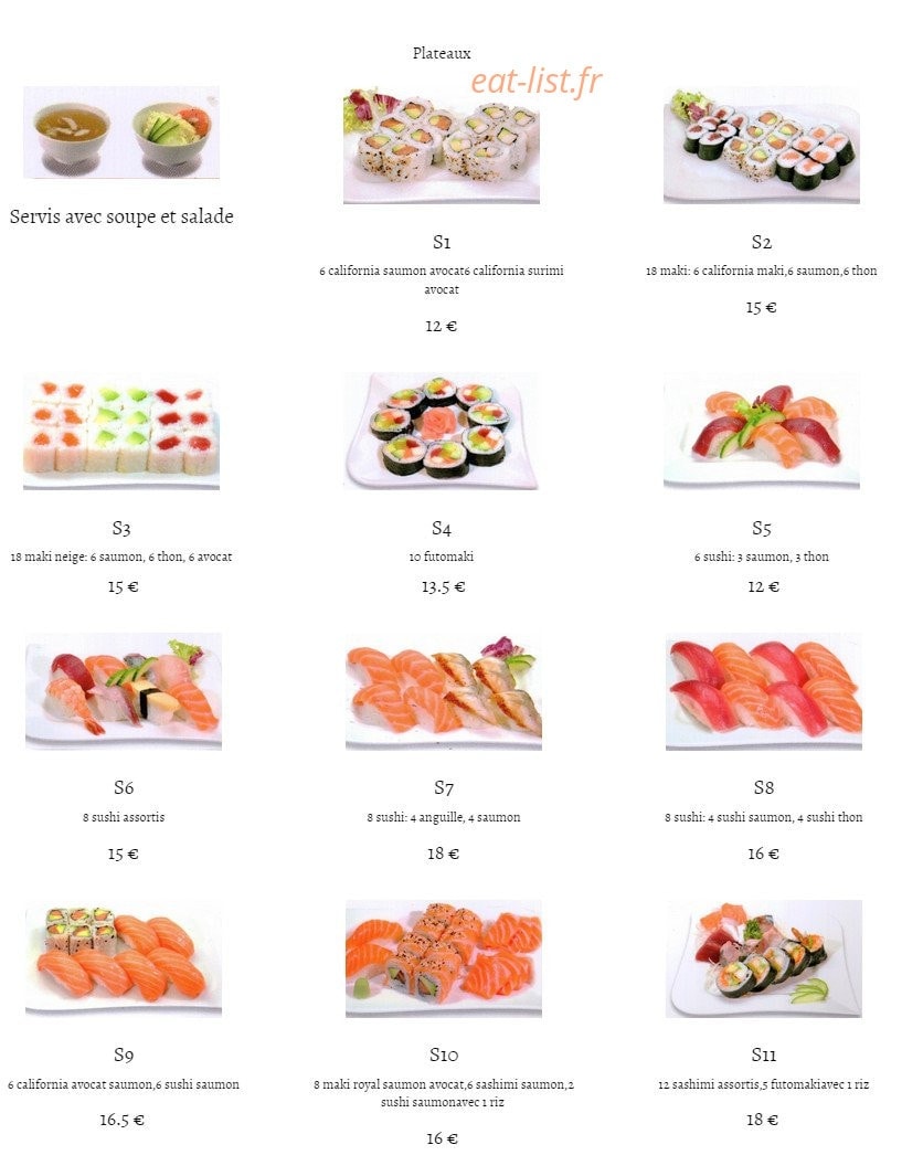 Tokyo restaurant — carte page 5