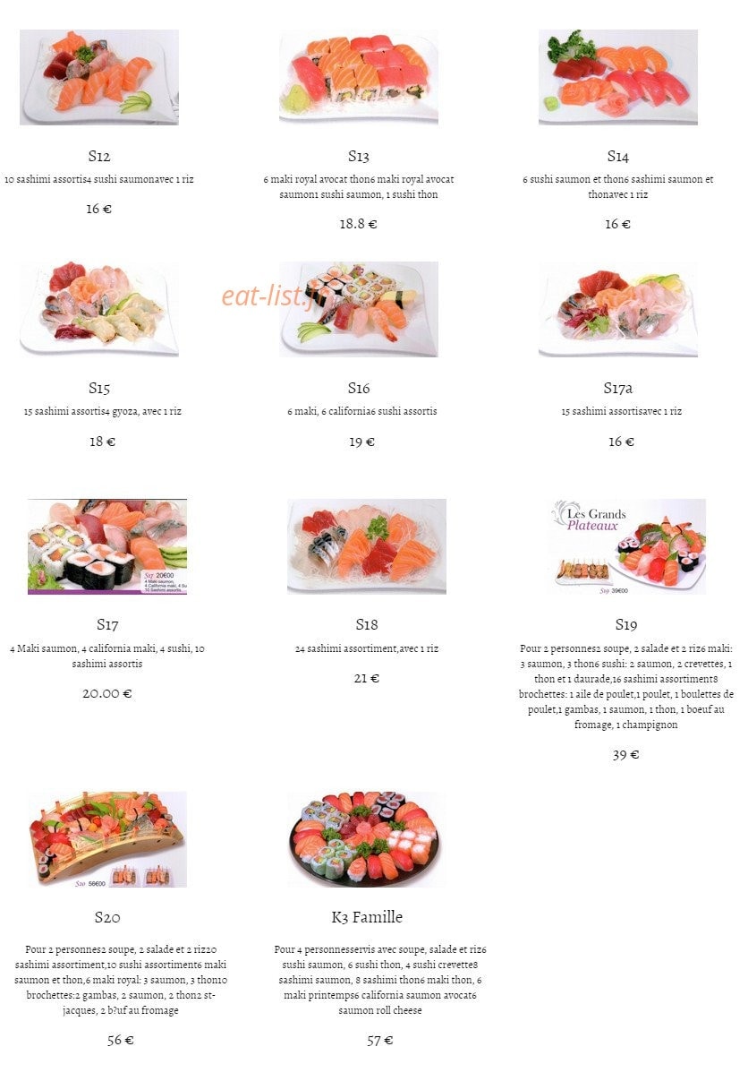 Tokyo restaurant — carte page 6