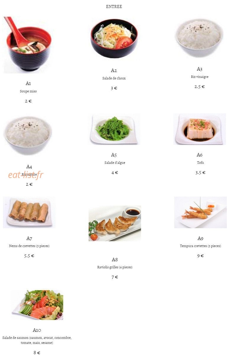 Tokyo restaurant — carte page 7