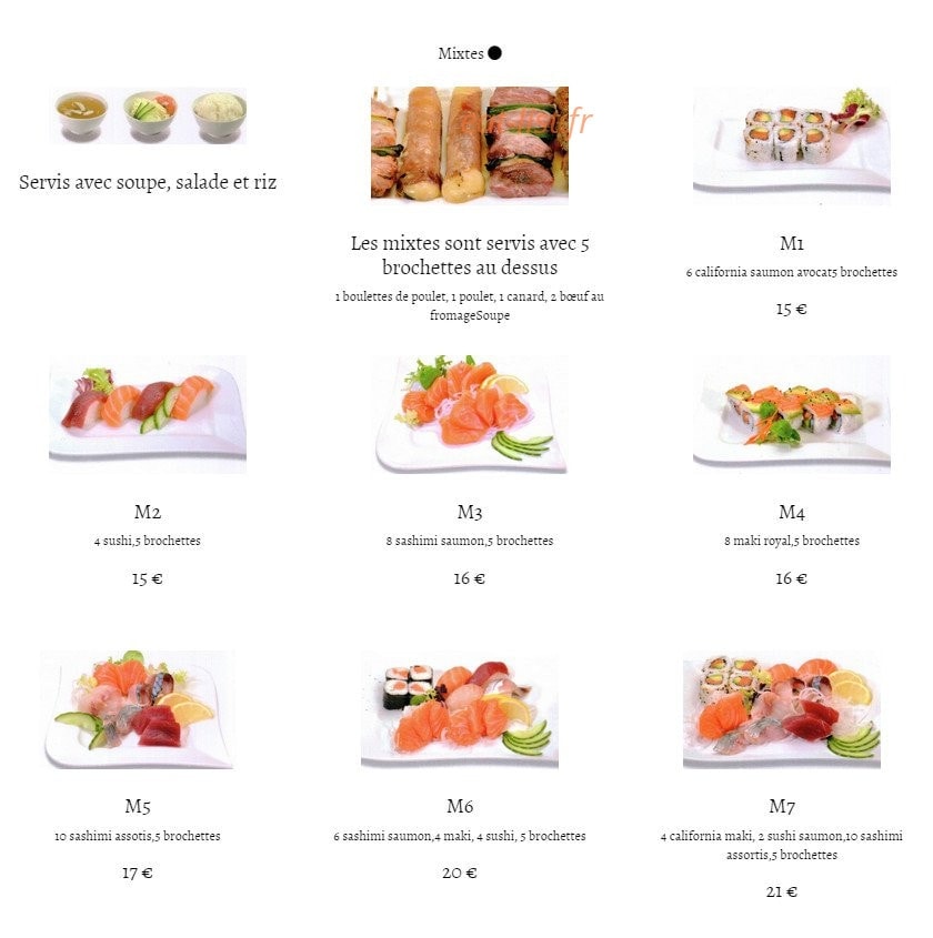 Tokyo restaurant — carte page 2
