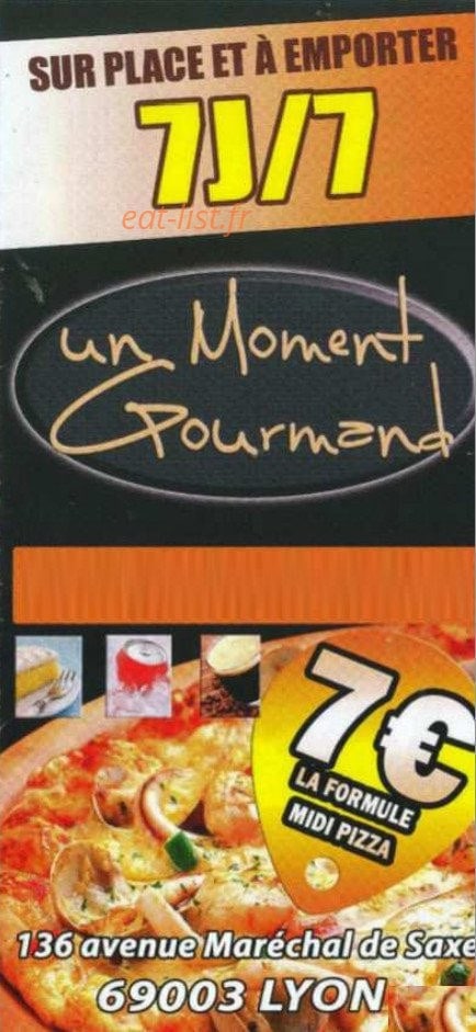 Un moment gourmand — carte page 1