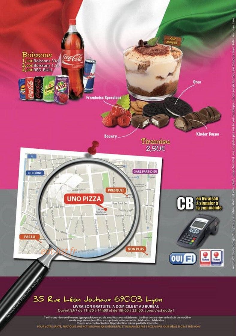 Uno Pizza — carte page 3