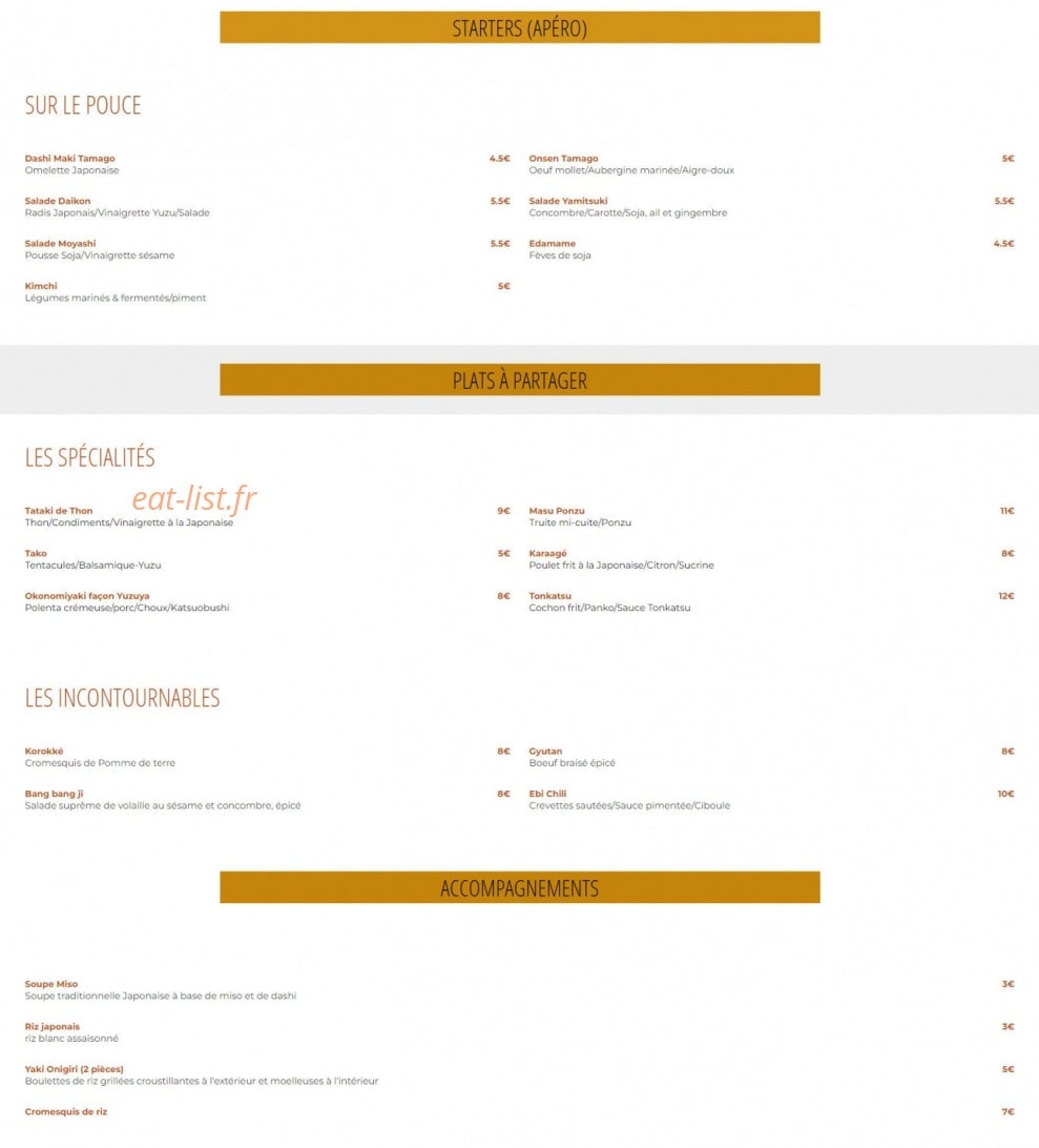 Yuzuya Izakaya — carte page 9