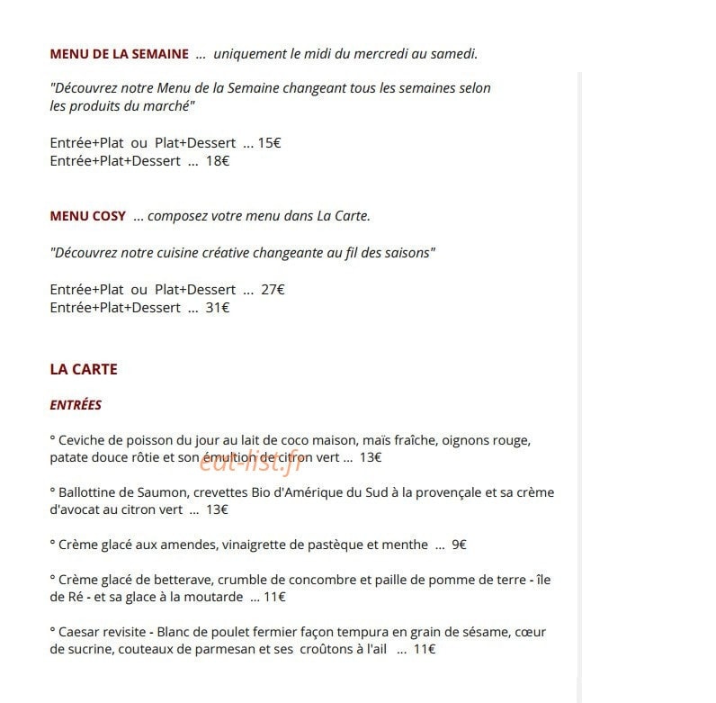 36 Le Cosy — carte page 1