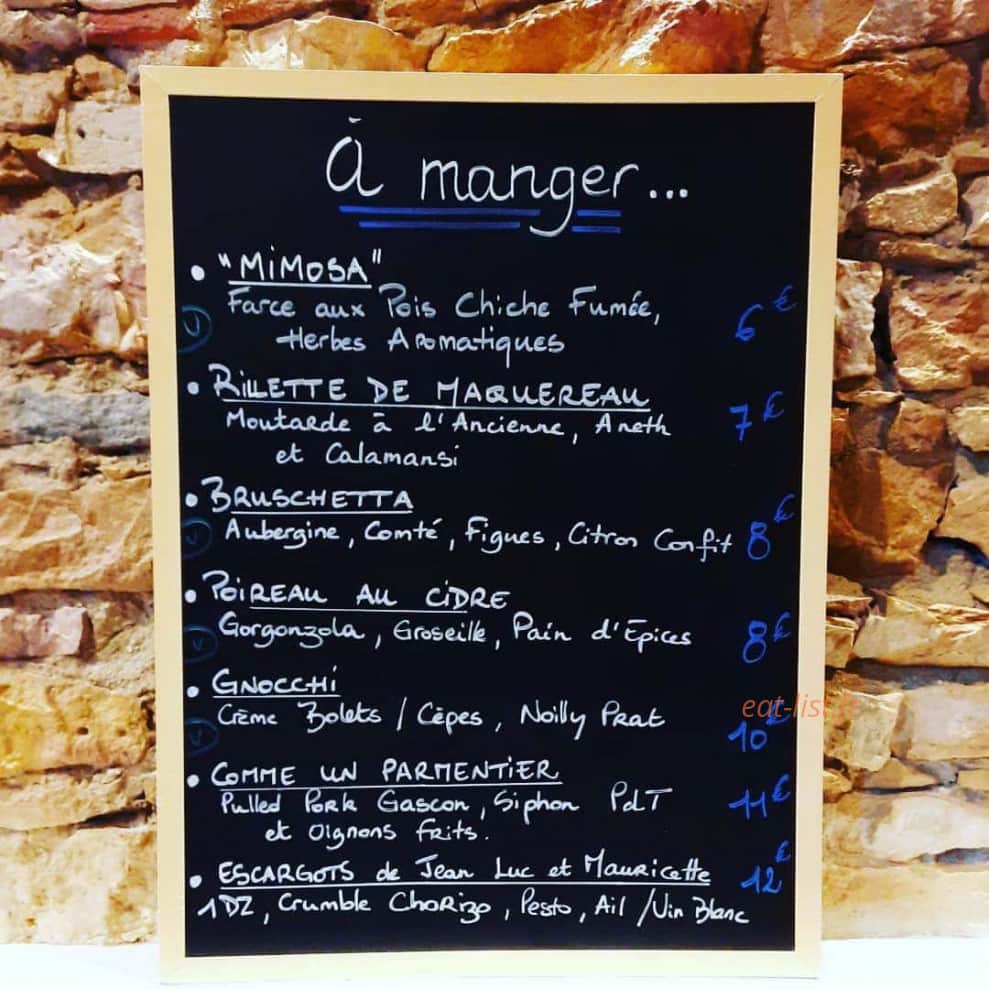 Au Goût à Goutte — carte page 1