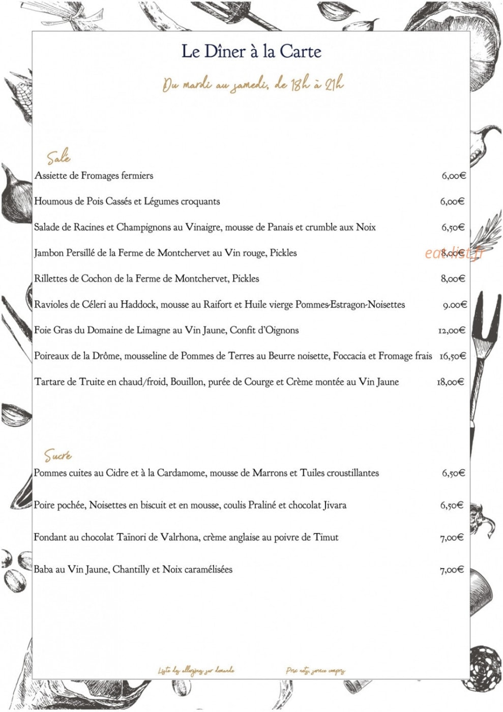 Bistrot Orcia — carte page 2