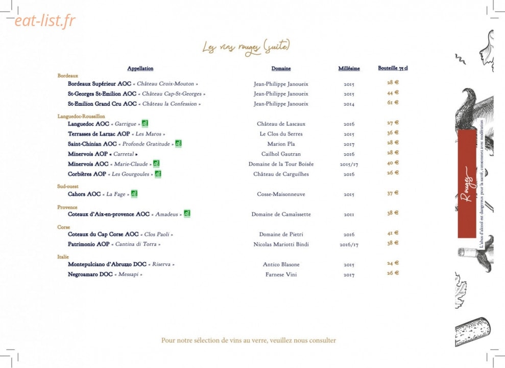 Bistrot Orcia — carte page 6